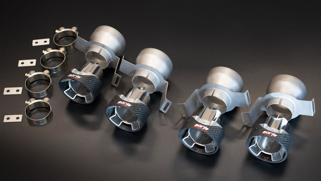 Borla carbon fibre exhaust tip kit for the Kia Stinger (CK) - product shot